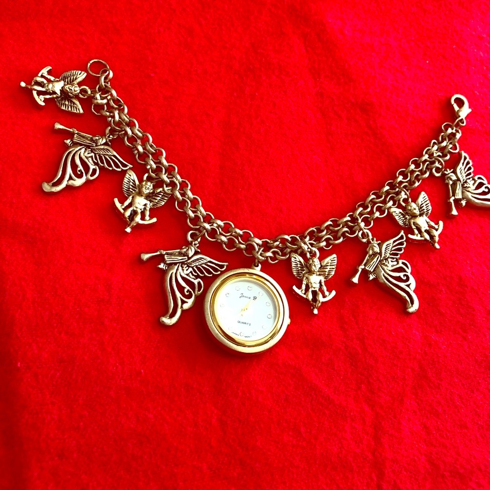 Angel song charm bracelet watch